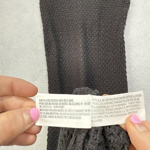 Zara Dress Womens Small Gray Textured Knit Sleeveless V Neck Maxi New Tags - Picture 9 of 12